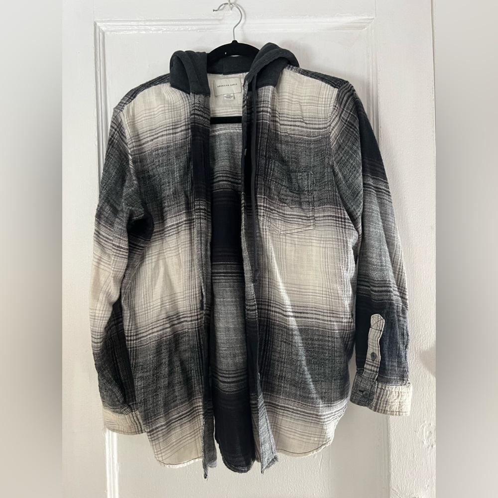 American Eagle hooded flannel